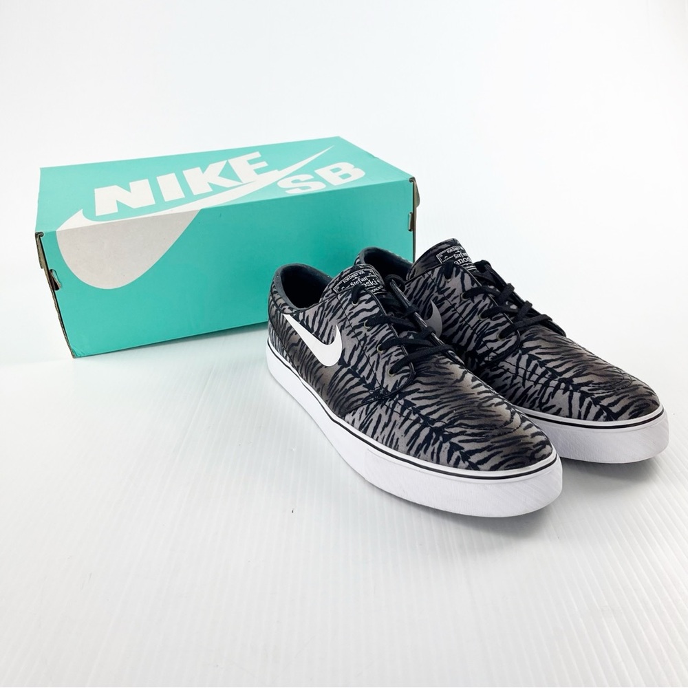 Nike SB Zoom Stefan Janoski Grey Black Tiger Canvas Sneakers Shoes